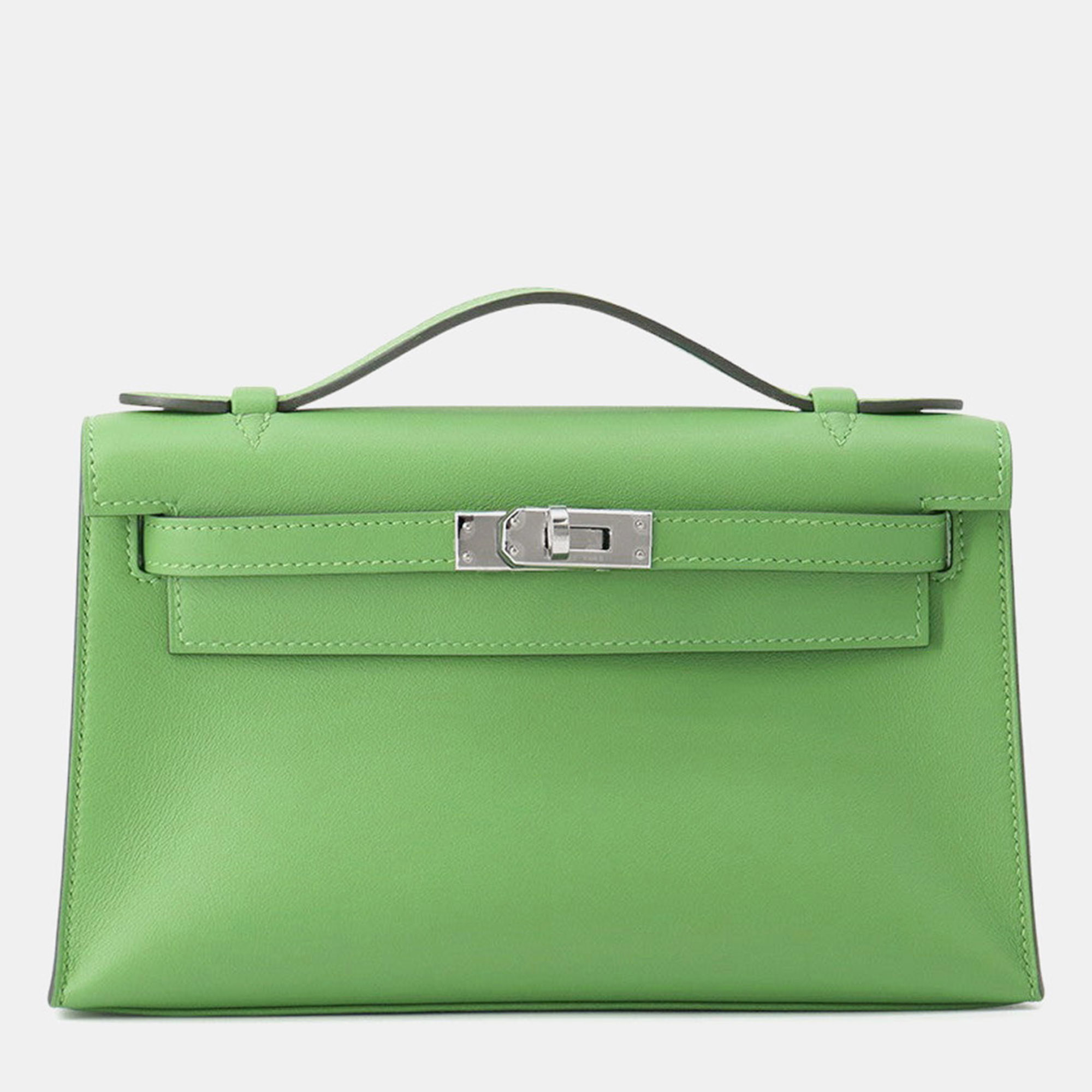 

Hermes Pochettekelly Vert Yucca Swift Leather, Green