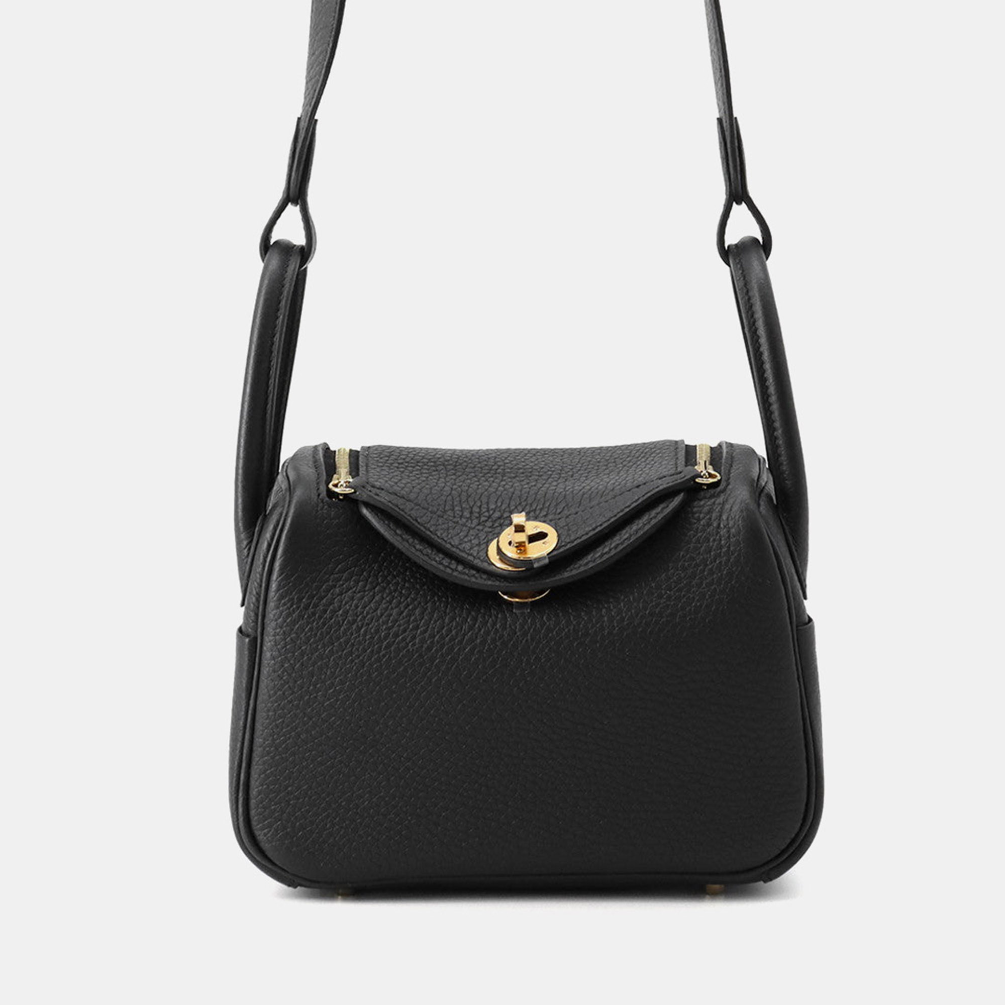 

Hermes Lindy Black Taurillon Clemence Size Mini