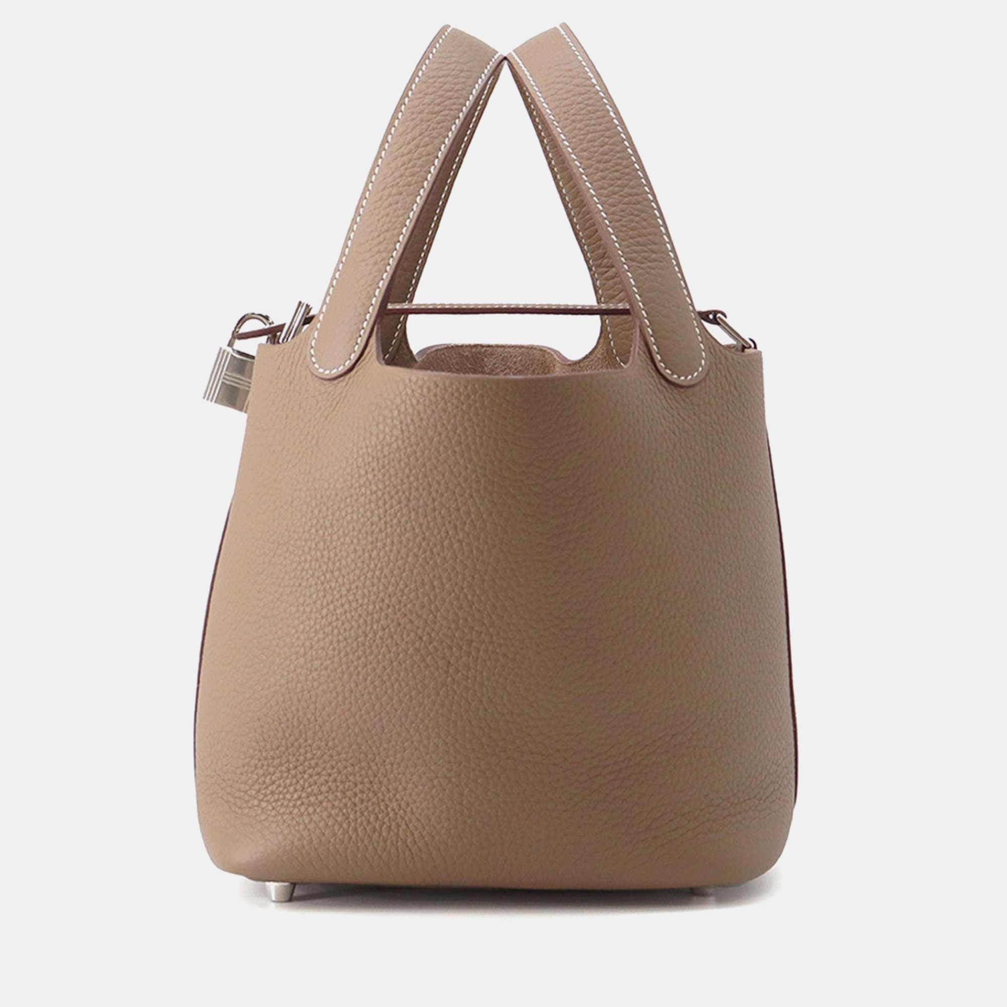 

Hermes Picotin Padlock Etoupe Taurillon Clemence Size Pm, Brown