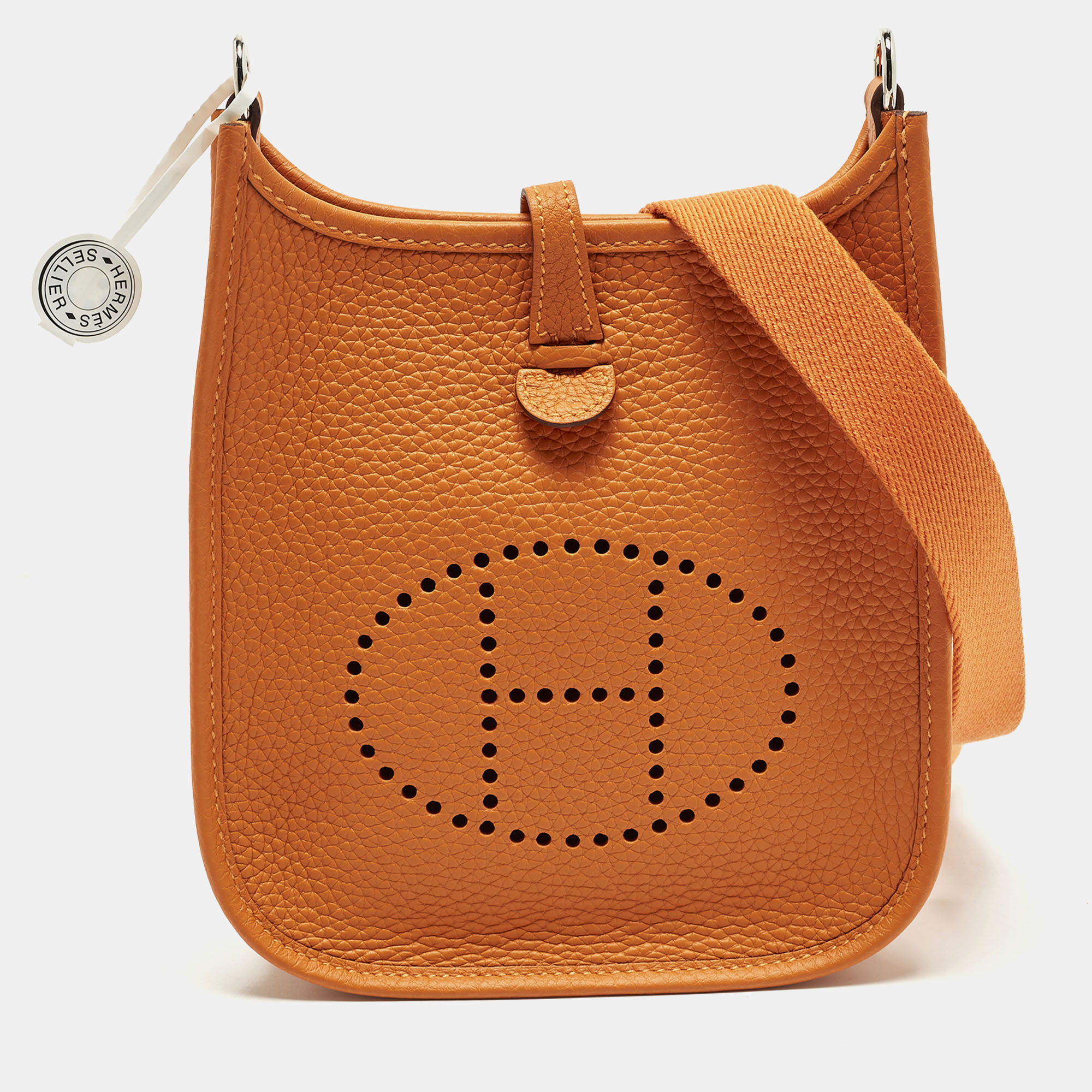 

Hermès Evelyne TPM Orange Taurillon Clemence Leather Crossbody Bag