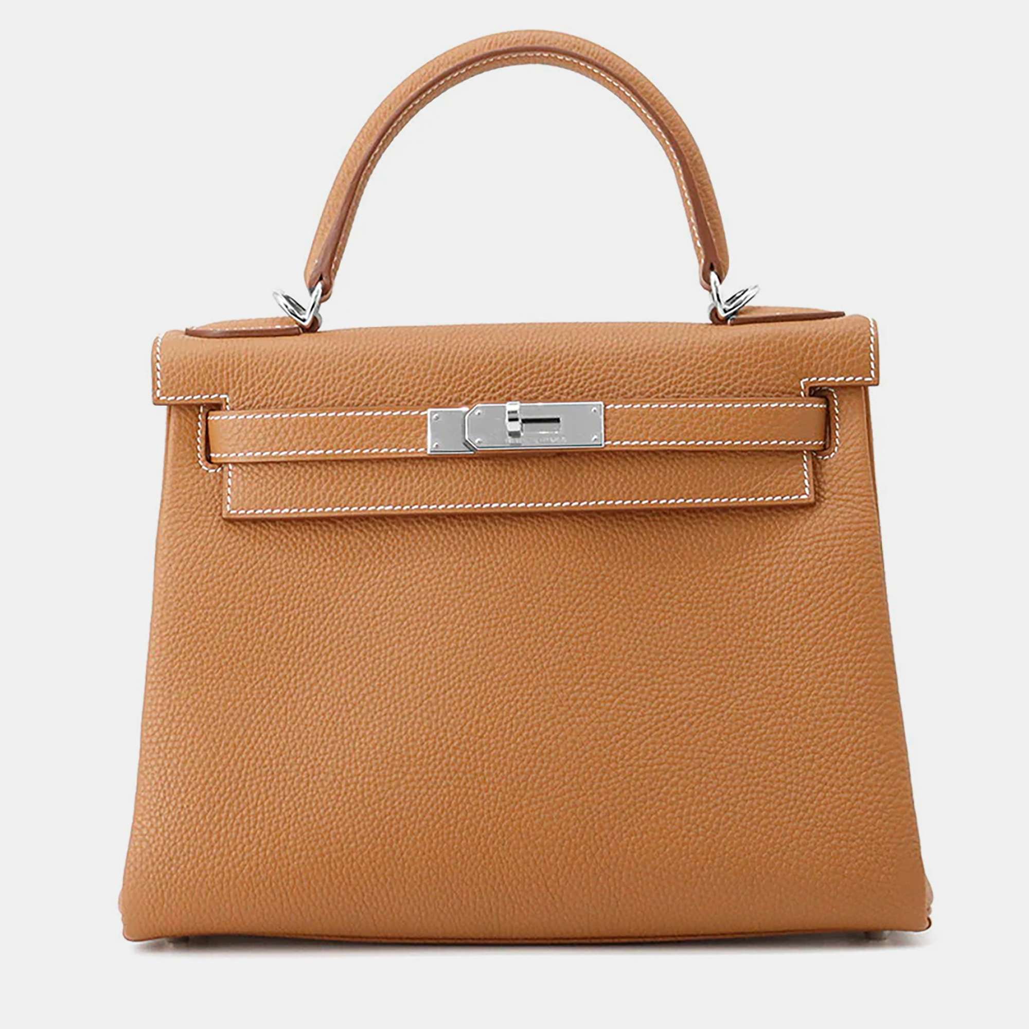 

Hermes Kelly Retourne 28 Gold Togo Calfskin Leather Top Handle Bag