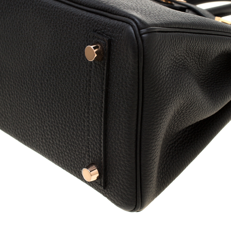 Hermès Birkin 25 Black Togo leather Rose Gold Hardware - 2021, Z