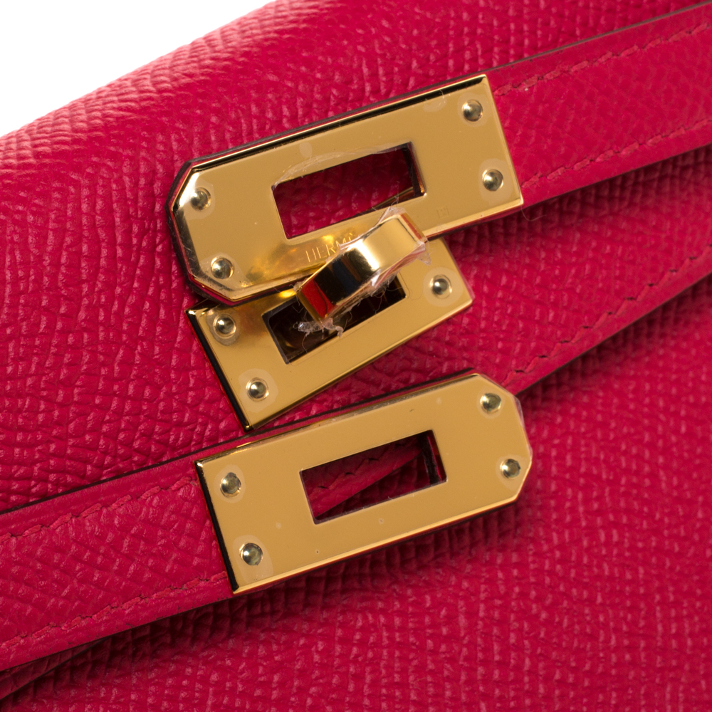 Kelly mini leather handbag Hermès Red in Leather - 35281182