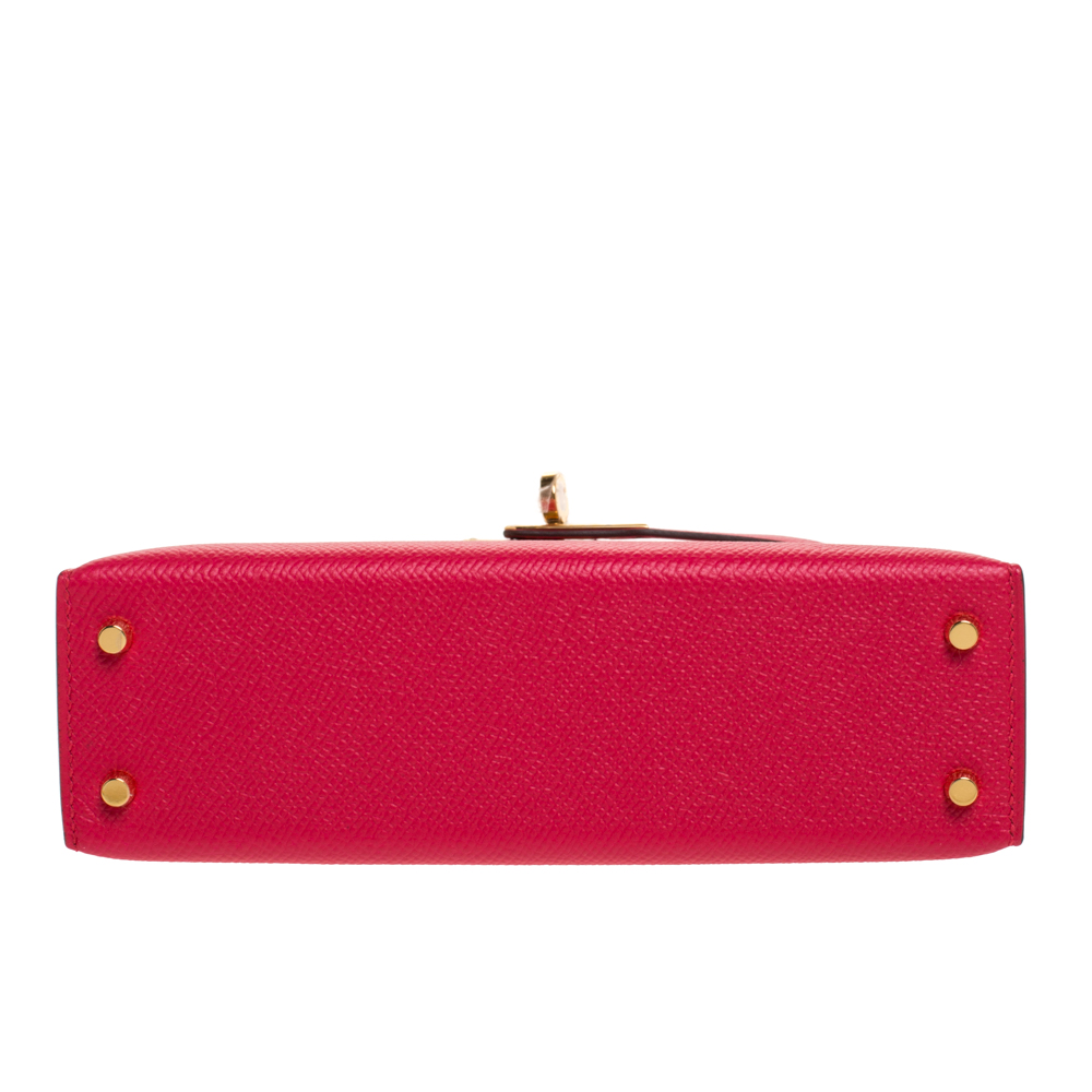 Kelly mini leather handbag Hermès Red in Leather - 33086977