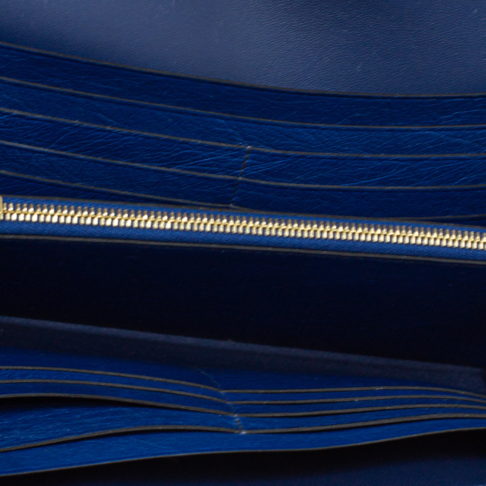 

Hermes Blue Sapphire Ostrich Rose Gold Hardware Constance Long Wallet