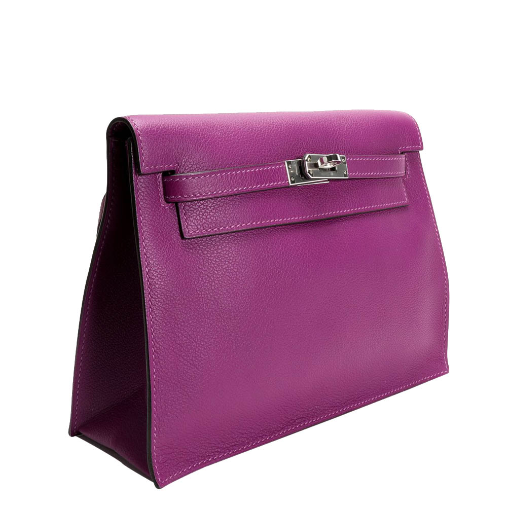 

Hermes Anemone Leather Evercolor Kelly Danse II Bag, Purple