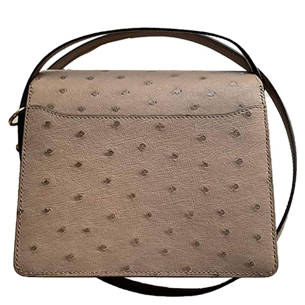 

Hermès Grey Asphalt Ostrich Leather Mini Roulis 18 Bag