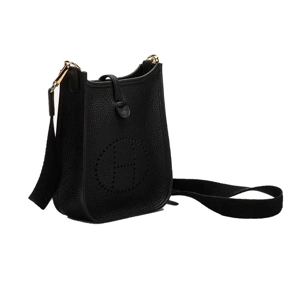 

Hermes Black Clemence Leather Evelyne Bag