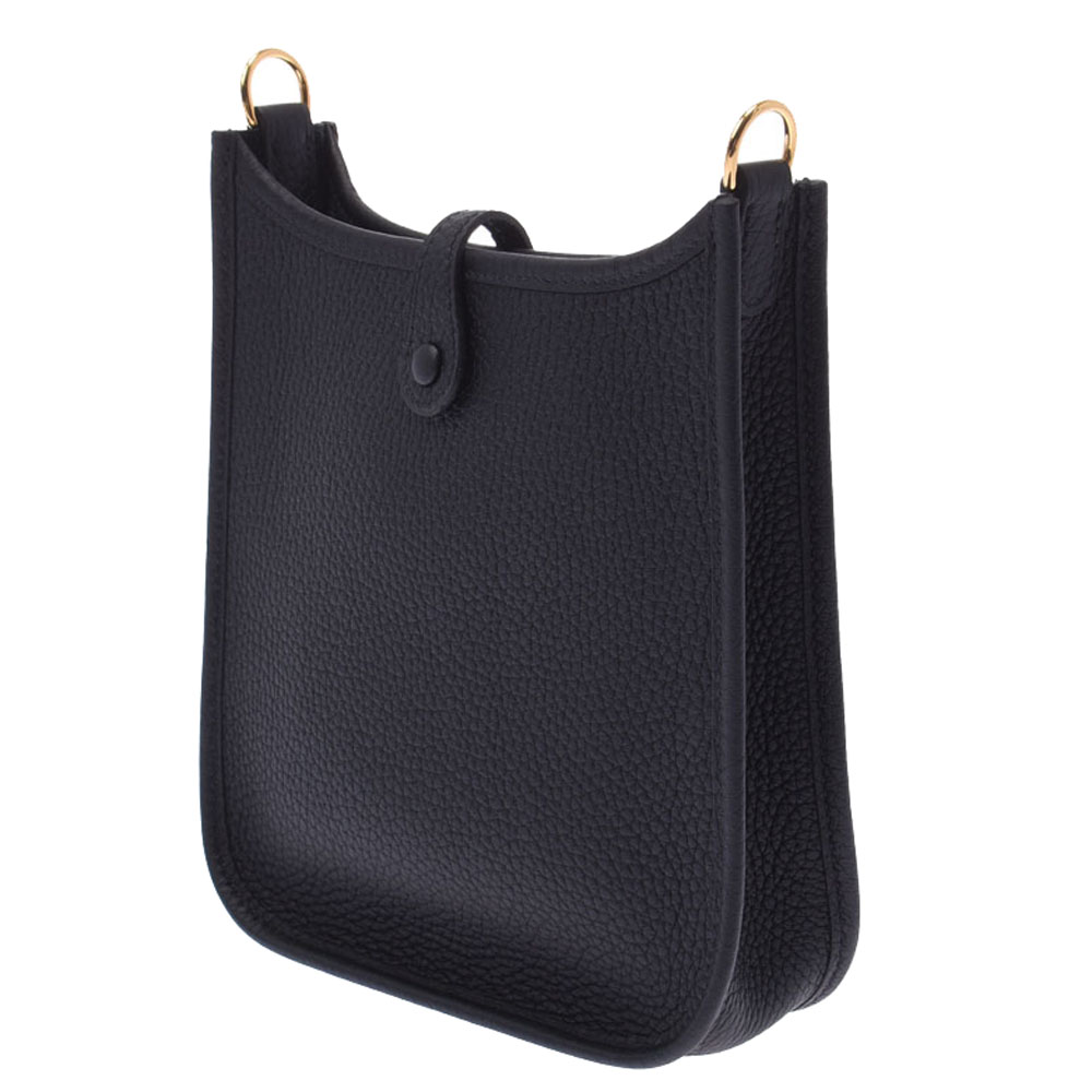 

Hermes Black Taurillon Clemence Leather Evelyne TPM Shoulder Bag