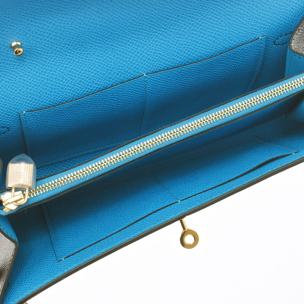 

Hermes Blue Epsom Leather Gold Hardware Kelly To Go Wallet