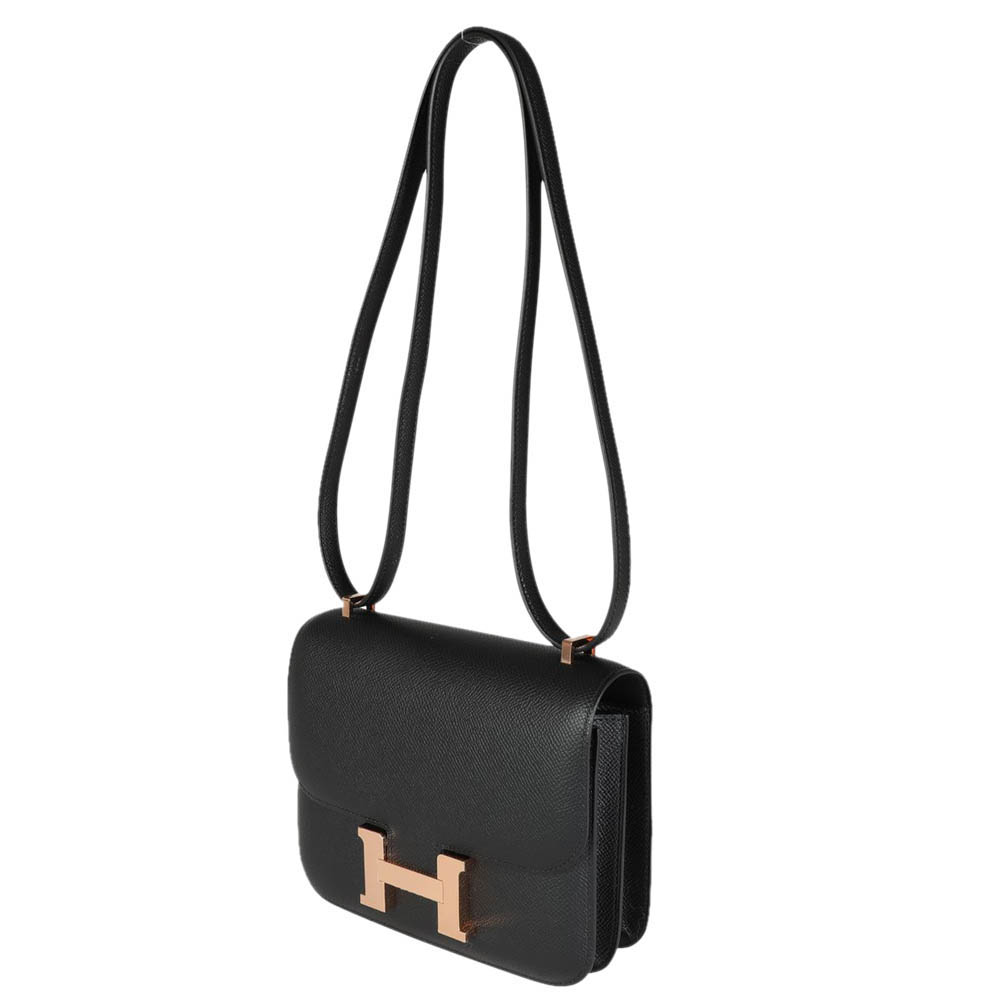 

Hermes Black Epsom Leather Constance 18 Shoulder Bag