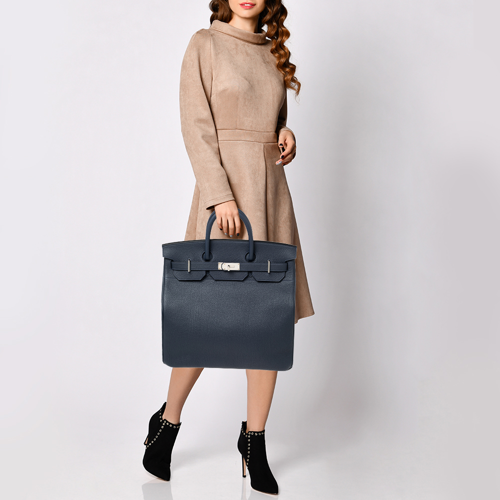 

Hermes Blue Nuit Togo Leather Palladium Plated HAC Birkin 40 Bag
