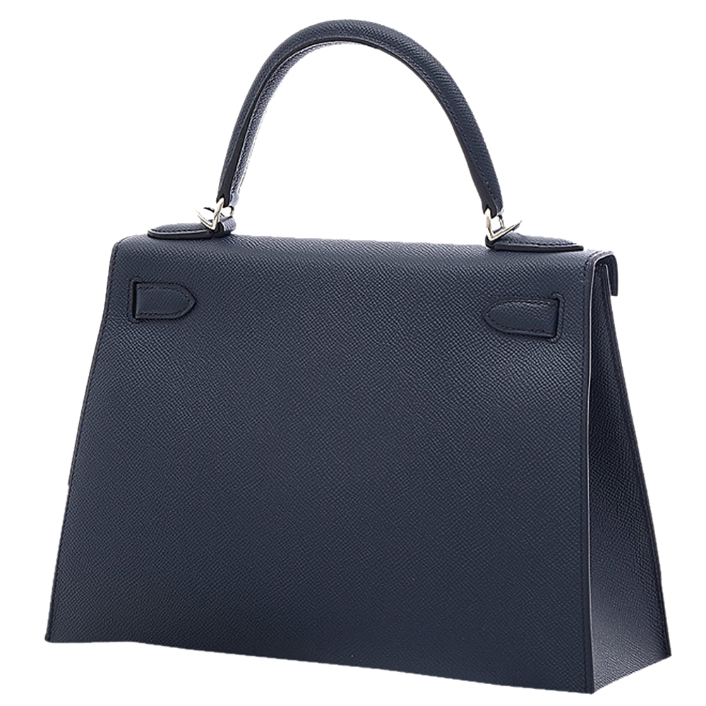 

Hermes Blue Epsom Leather Palladium Hardware Kelly 28 Sellier Bag