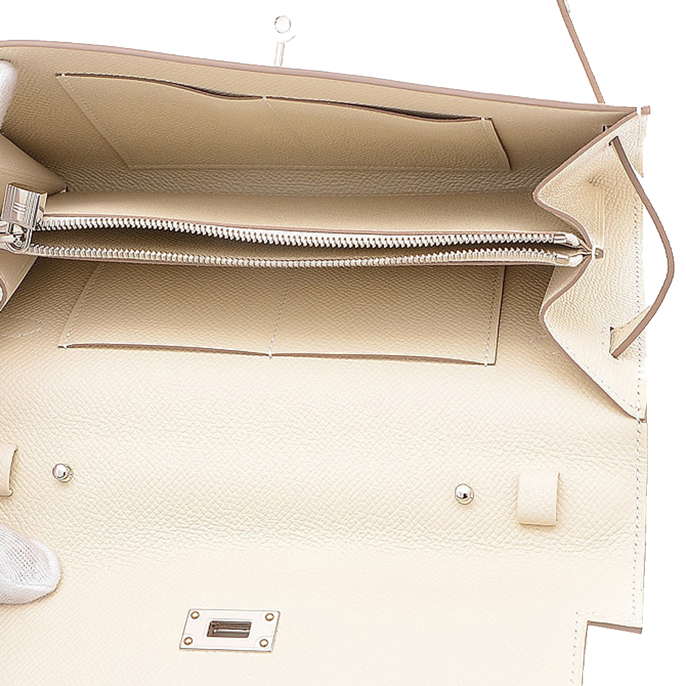 

Hermes White Leather Palladium Hardware Kelly Long To Go Wallet