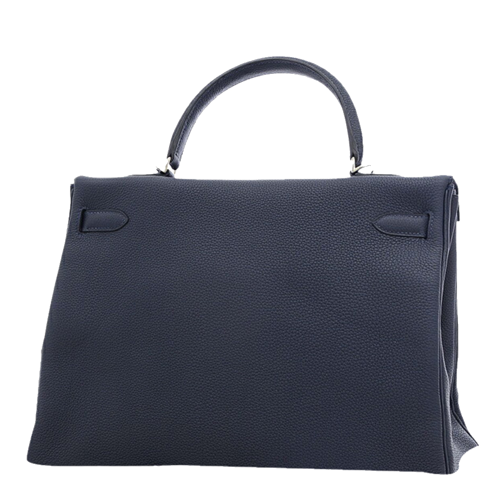 

Hermes Blue Togo Leather Palladium Hardware Kelly 35 Bag