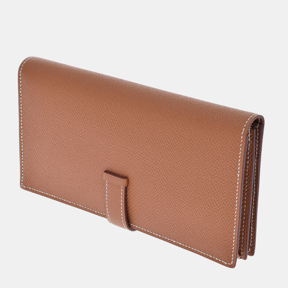 

HERMES Beansufla Brown Epsom unisex purse