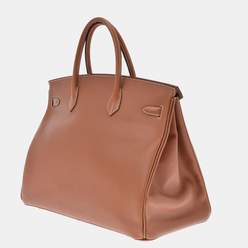 

HERMES 40 Brown Courchevel unisex Handbag