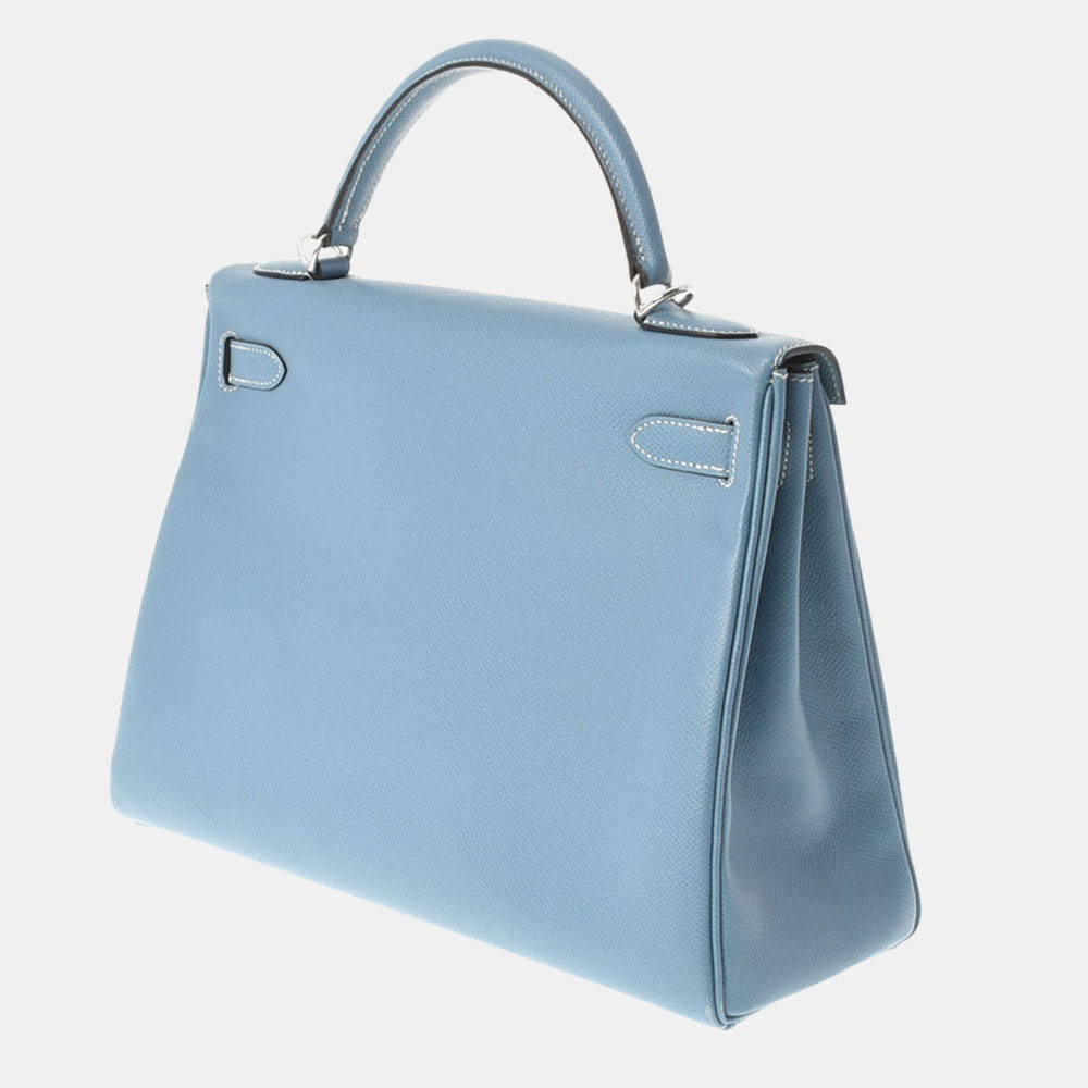 

HERMES 32 Inner stitch 2WAY Blue Epsom Ladies Handbag