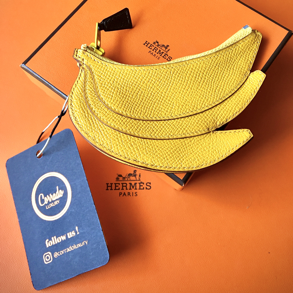 

Hermes Yellow Chevre Banana Coin Wallet