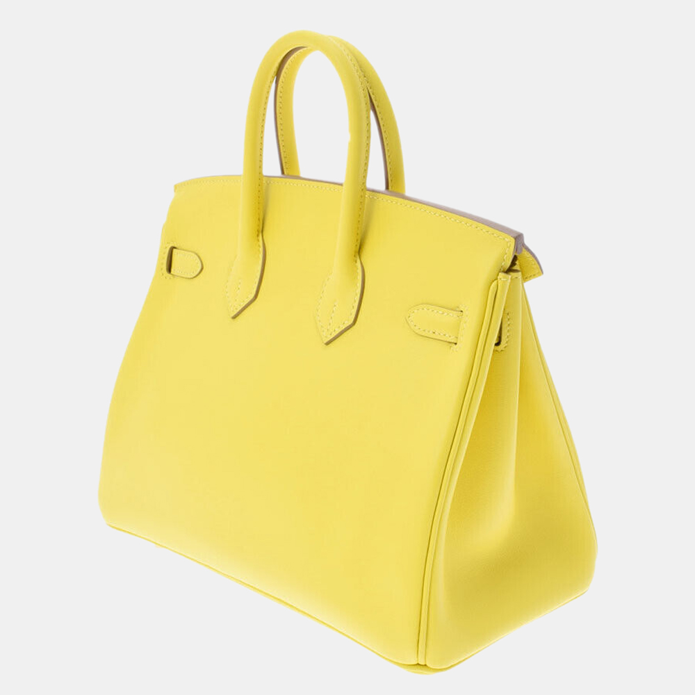 

Hermes Yellow/Lime Swift Leather Gold Hardware Birkin 25 Bag