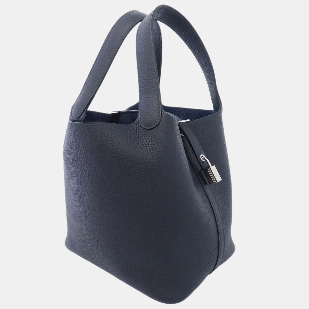 

Hermes Blue Taurillon Leather Picotin Lock MM Tote Bag