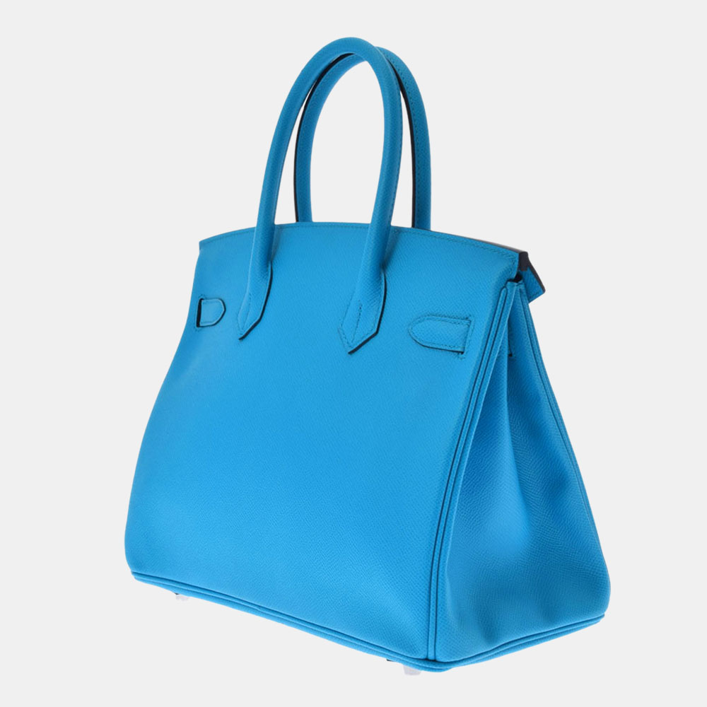 

Hermes Blue Epsom Leather Palladium Hardware Birkin 30 Bag
