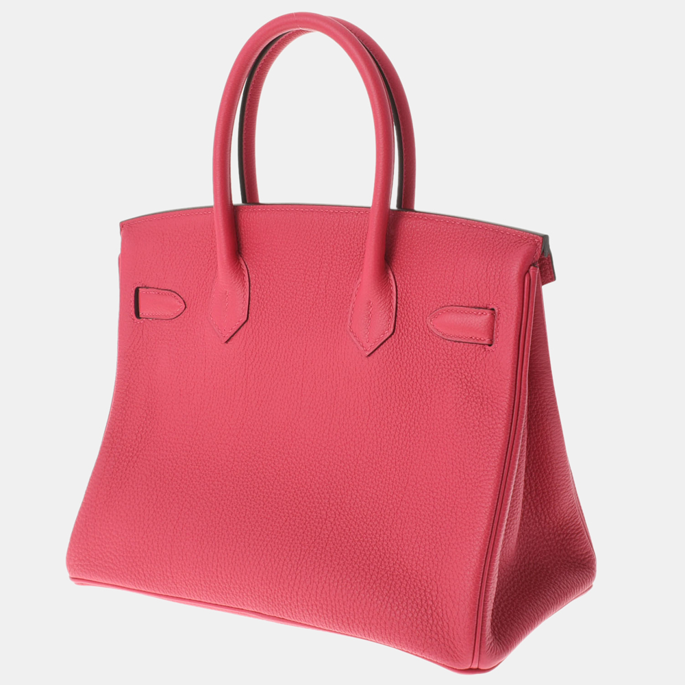 

Hermes Pink Veau Crispe Togo Leather Palladium Hardware Birkin 30 Bag