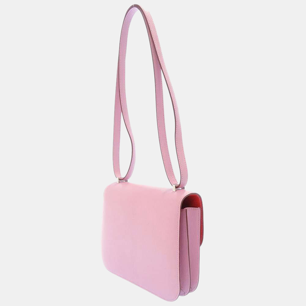 

Hermes Pink Chevre Myzore Goatskin Leather Mini Constance III Shoulder Bag