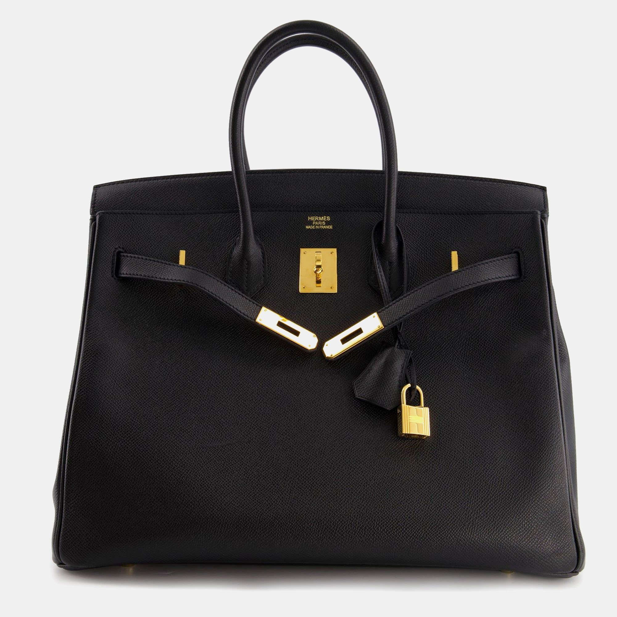 

Hermes Black Epsom Leather Gold Hardware Birkin 35 Bag