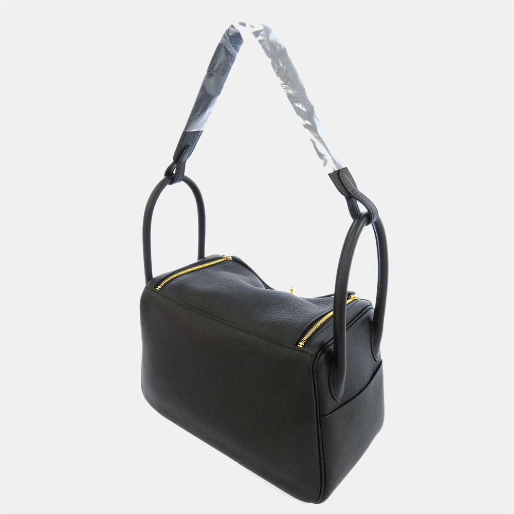 

Hermes Black Taurillon Clemence Leather Lindy 26 Shoulder Bag