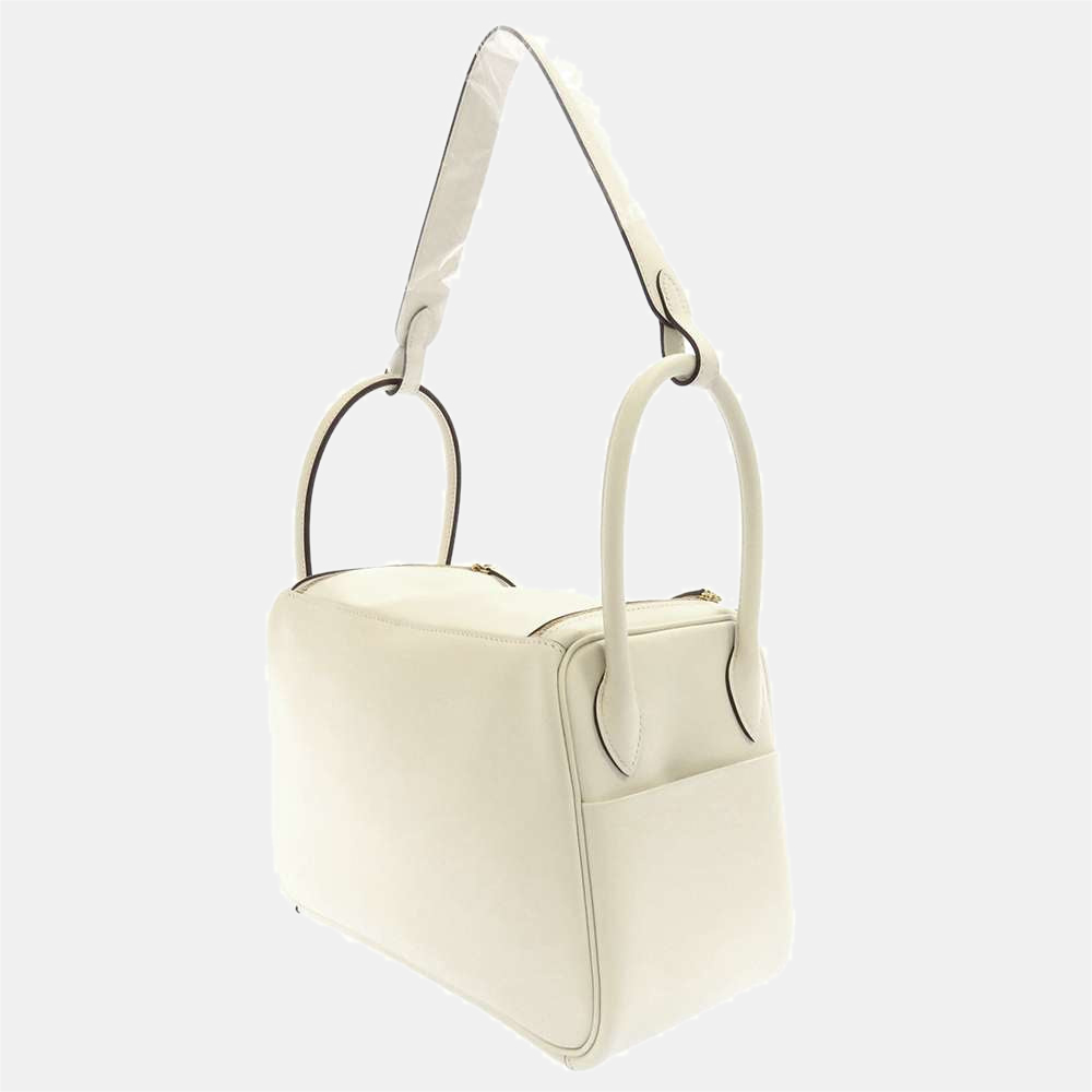 

Hermes White/Yellow Swift Leather Lindy 26 Shoulder Bag