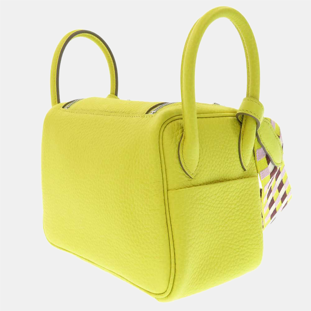 

Hermes Yellow Taurillon Clemence Leather Lindy Maxi Quadrille Shoulder Bag