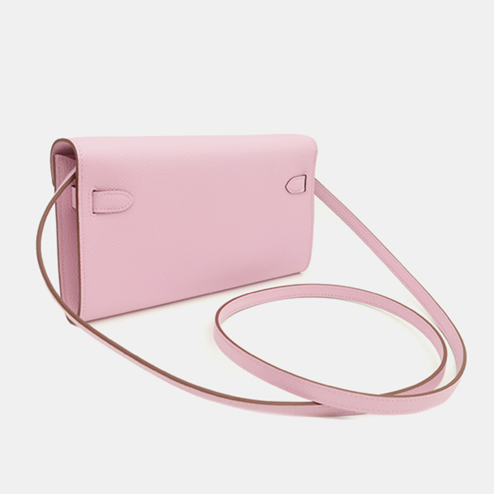 

Hermes Epson Kelly Wallet Long To Go Mauve Sylvestre/Silver Z, Pink