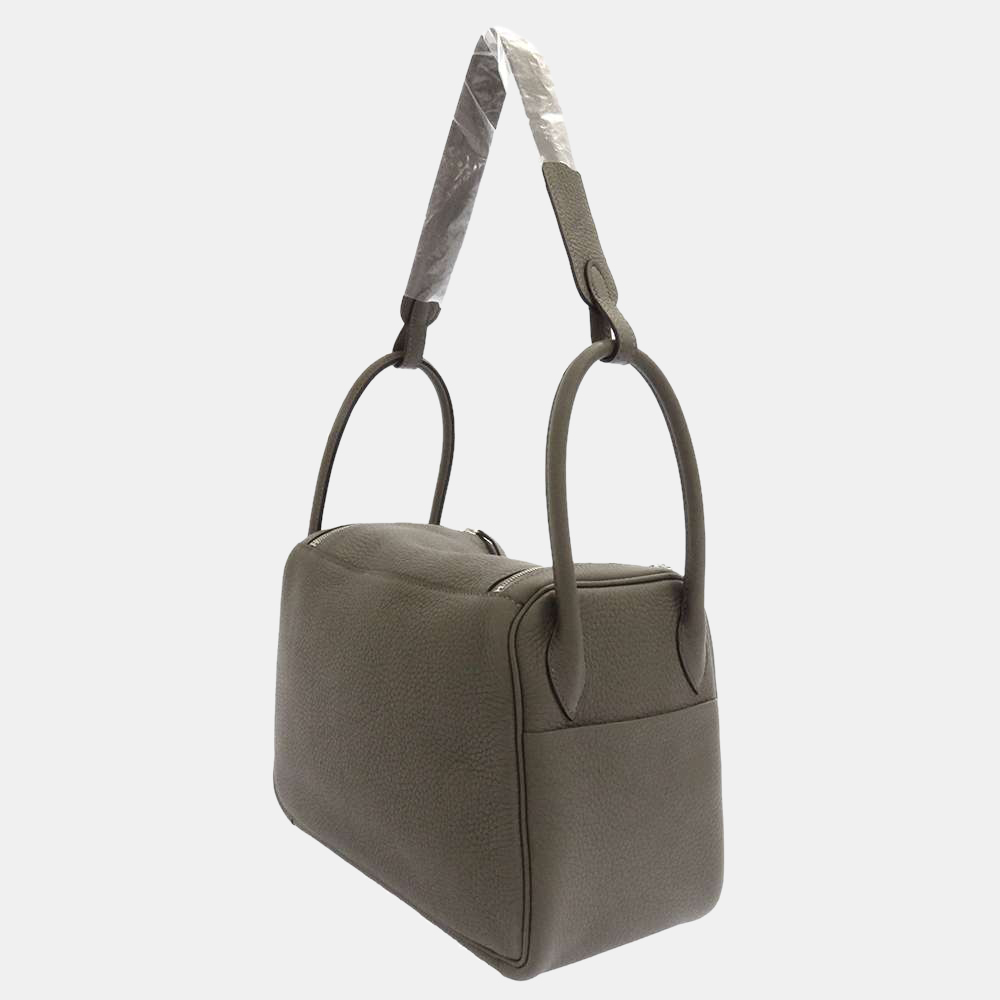 

Hermes Grey Taurillon Clemence Leather Lindy 26 Shoulder Bag