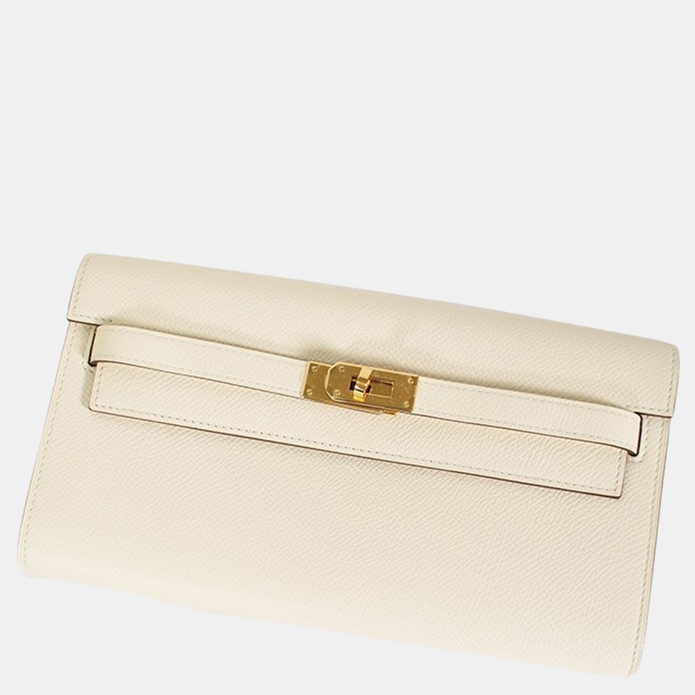 

Hermes Epson Kelly Long To Go Nata/Gold Z, White