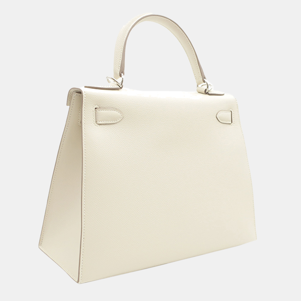 

Hermes Epson Kelly 28 Outside Stitch Craie/Silver Y, White