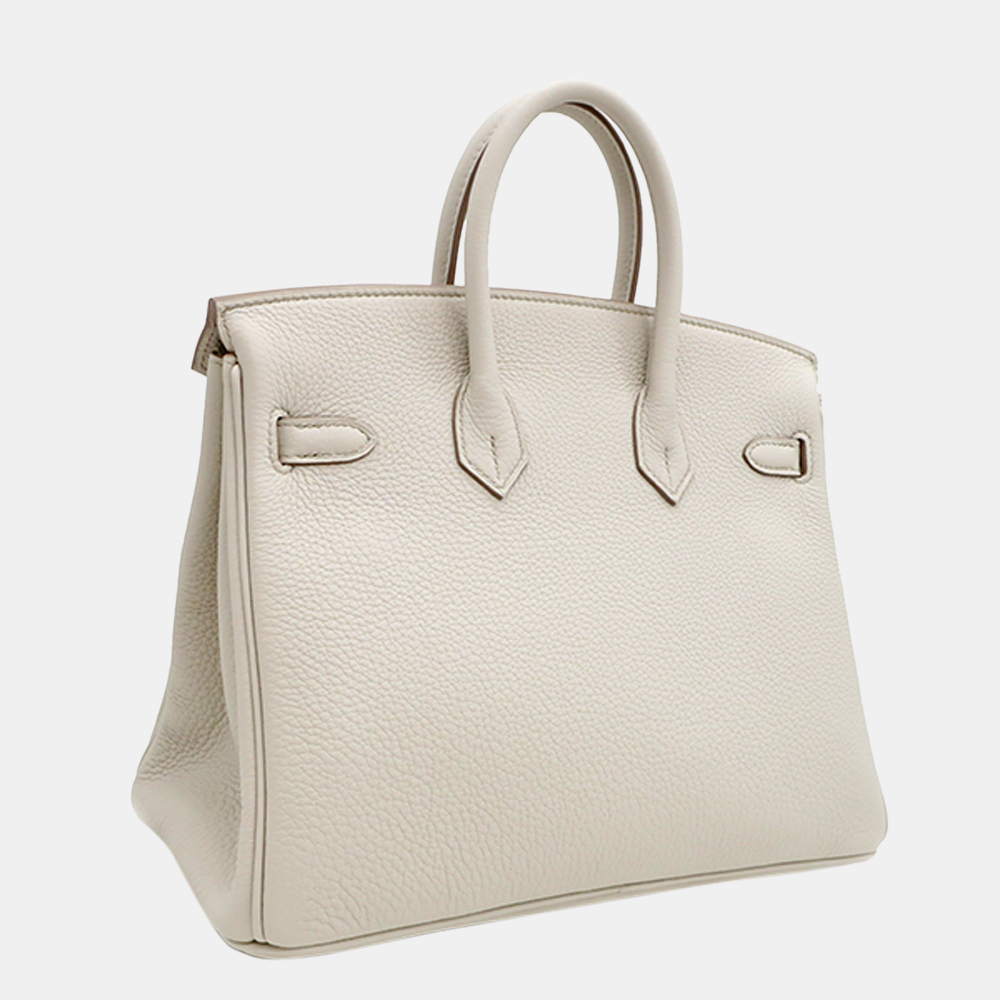 

Hermes Togo Birkin 25 Beton/Silver U, White