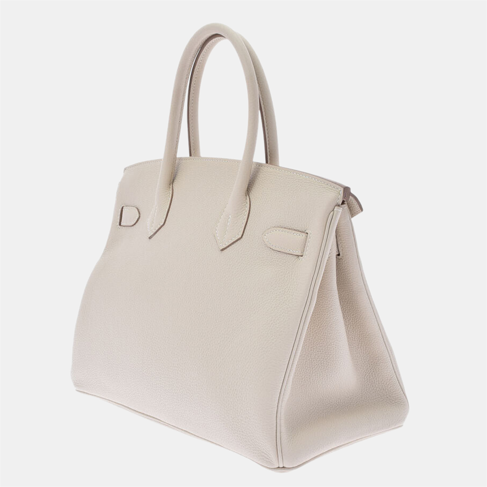 

Hermes White Togo Leather Palladium Hardware Birkin 30 Bag