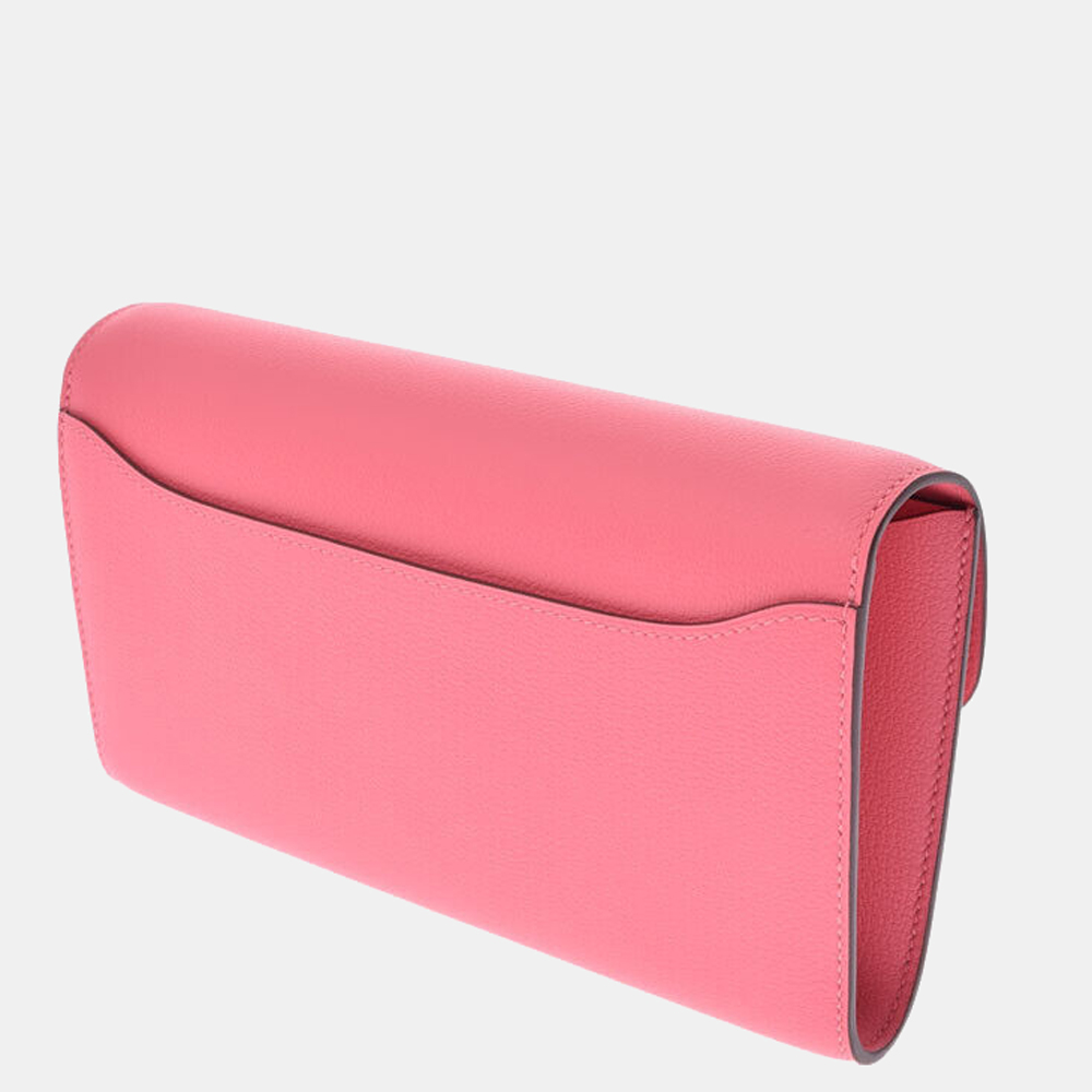 

Hermes Pink Evercolor Leather Constance Long To Go Wallet