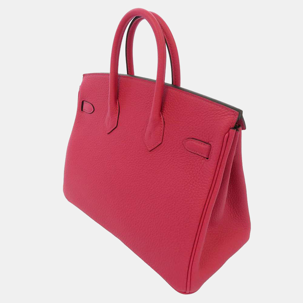 

Hermes Red Togo Leather Palladium Hardware Birkin 25 Bag