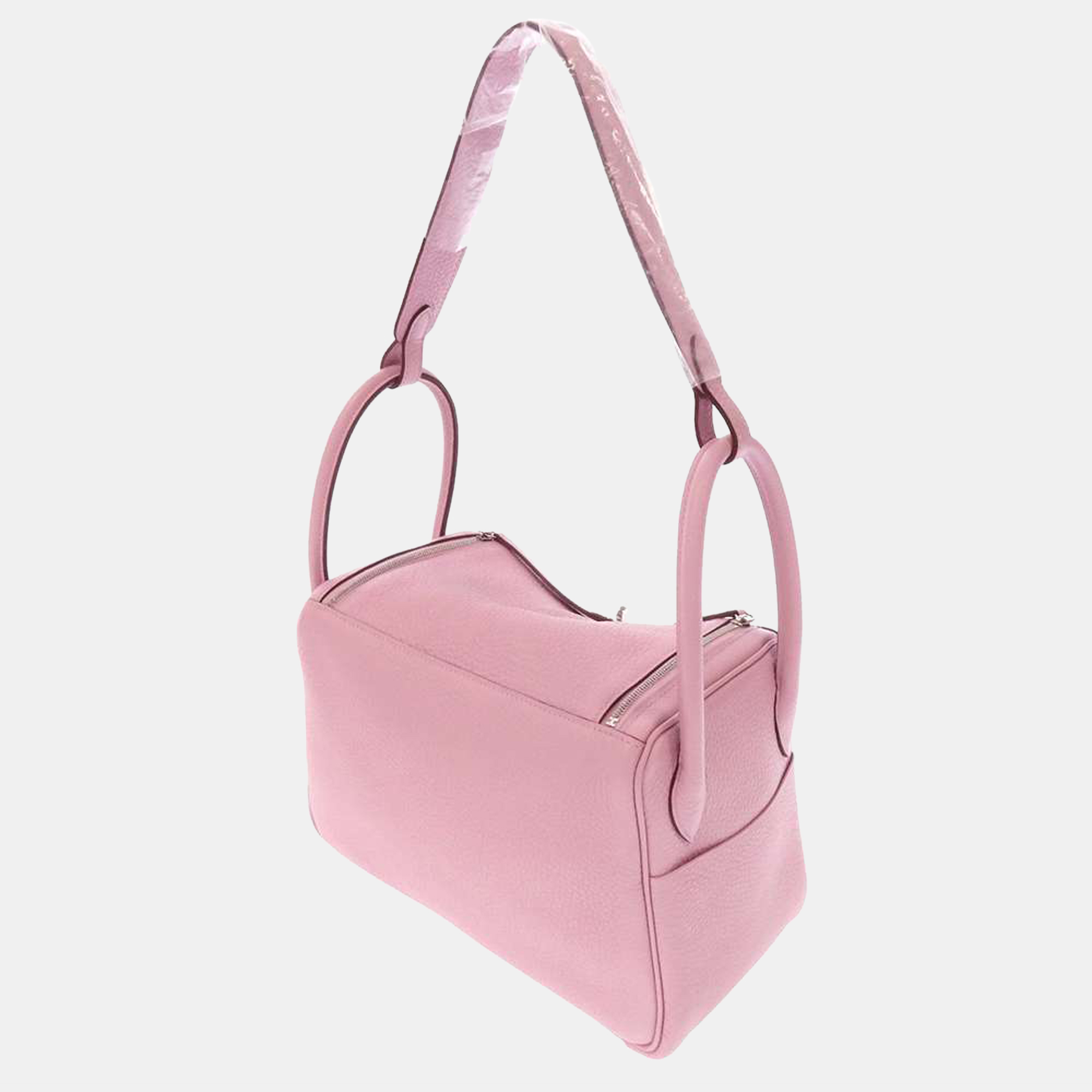

Hermes Pink Taurillon Clemence Leather Lindy 26 Shoulder Bag
