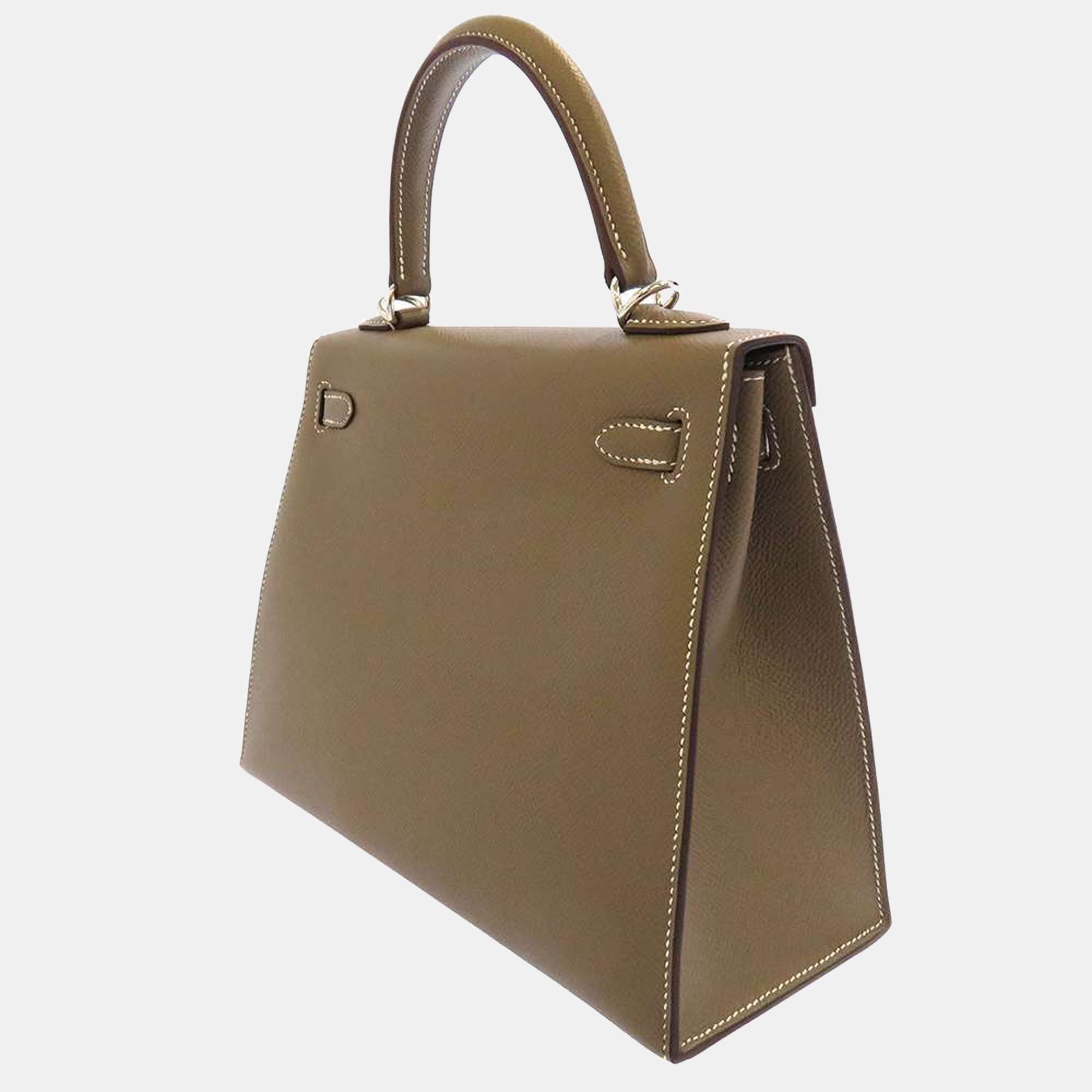 

Hermes Grey Epsom Leather Palladium Hardware Kelly 25 Sellier Bag
