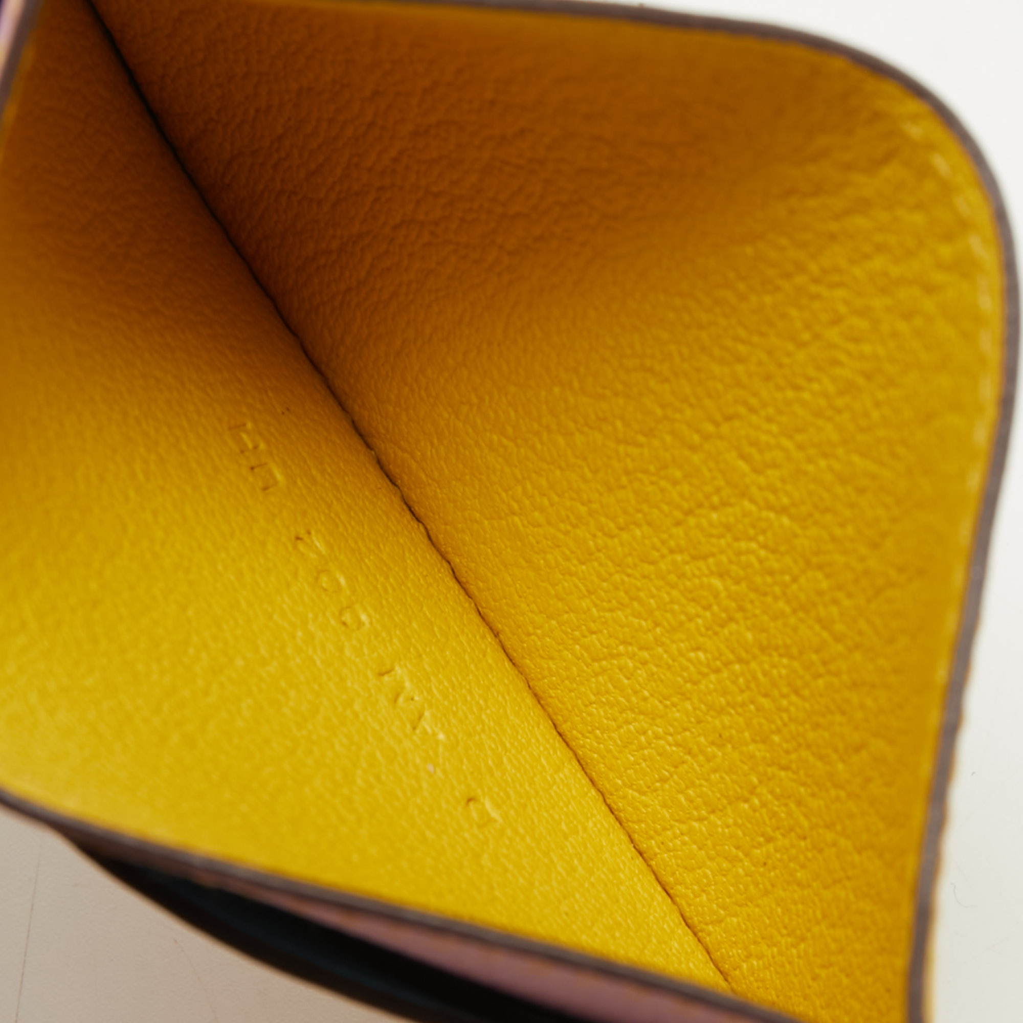 

Hermès Jaune De Naples/Mauve Sylvestre/Gold/Blue Du Nurd Epsom Leather Les Petits Chevaux Card Holder, Multicolor