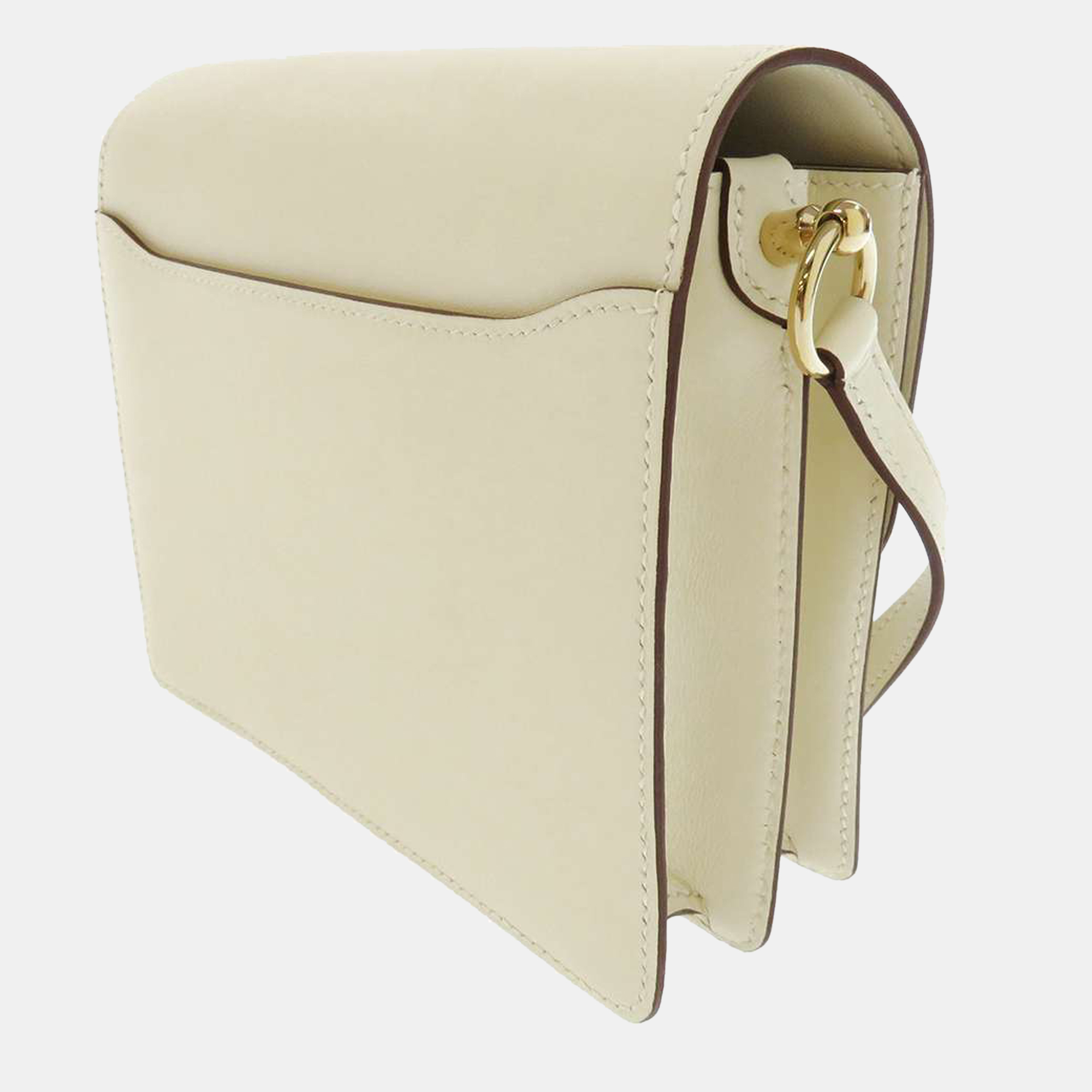 

Hermes White Swift Leather Sac Roulis Mini Shoulder Bag