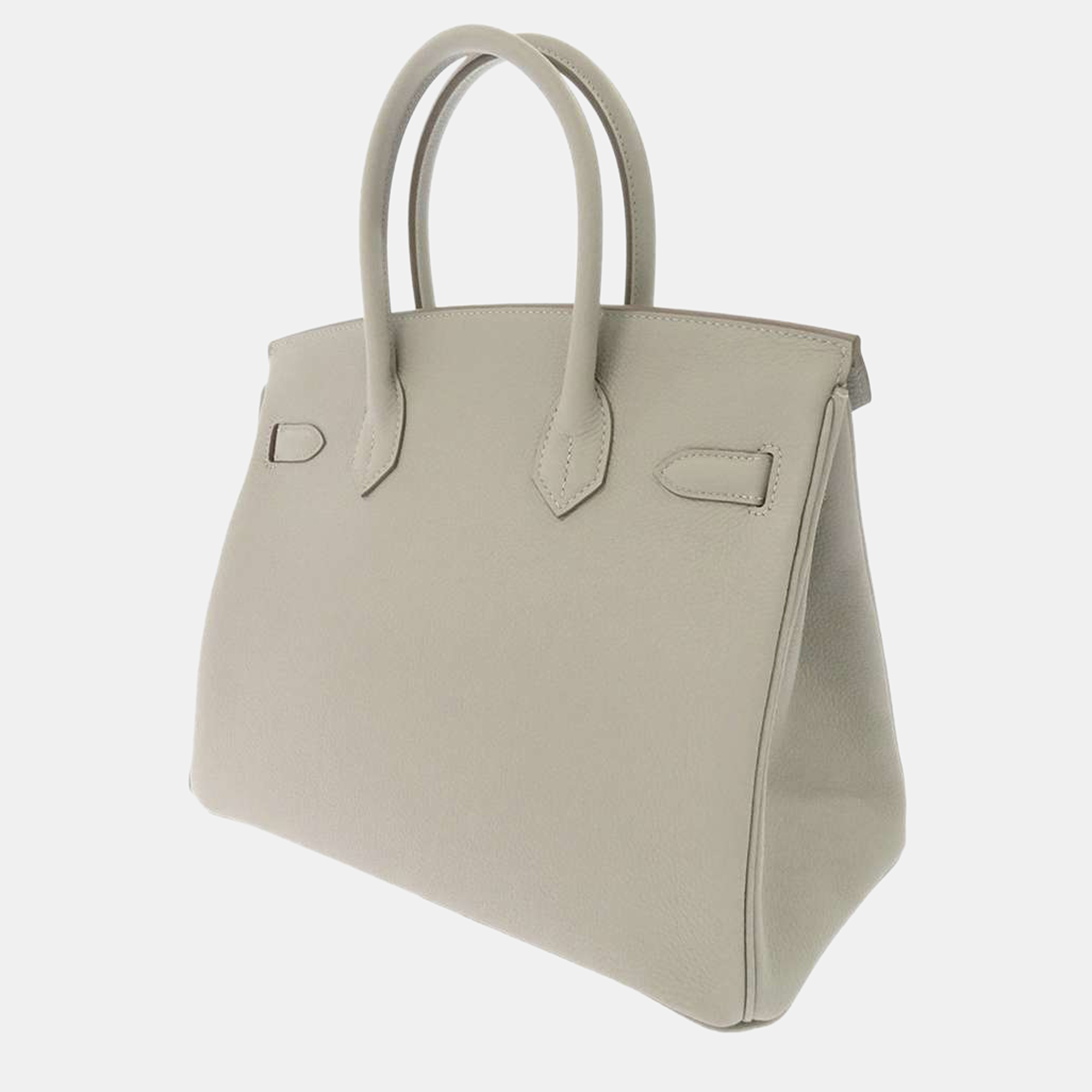 

Hermes Grey Pearl Leather Gold Hardware Birkin 30 Bag