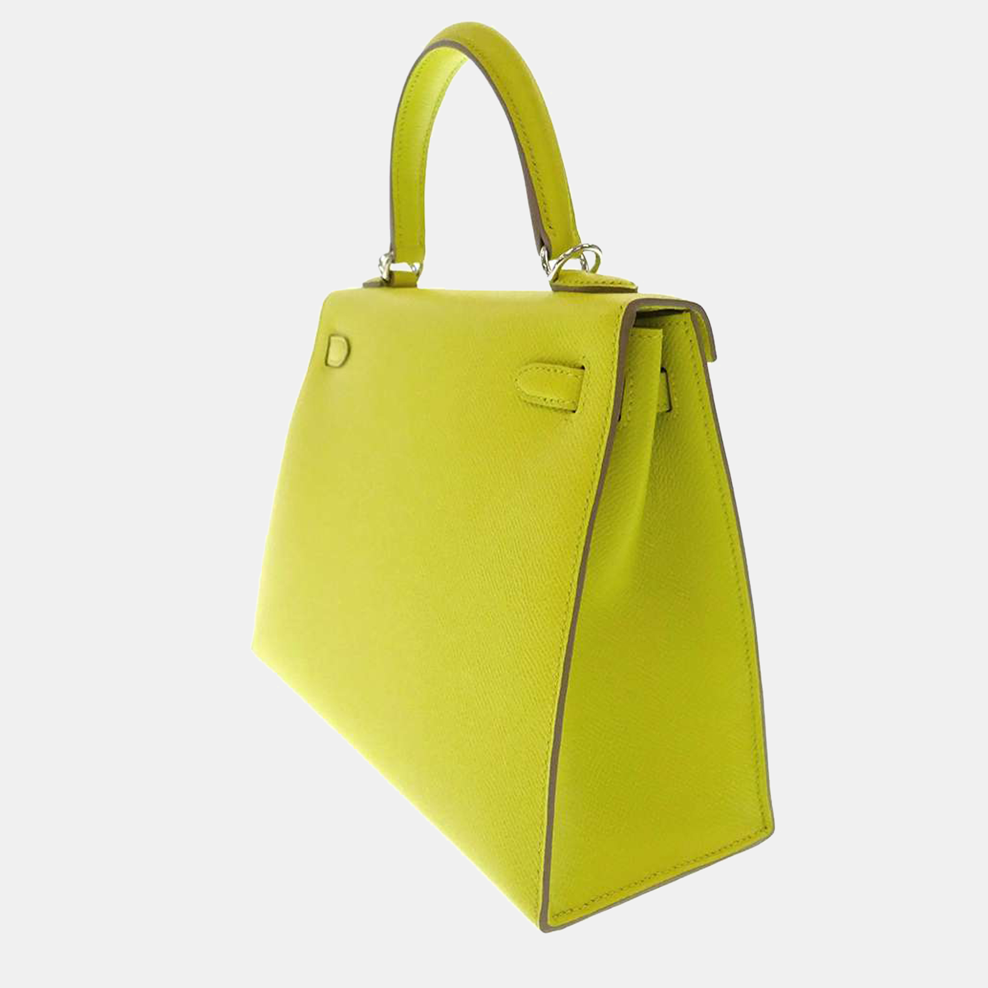 

Hermes Lime Epsom Leather Palladium Hardware Kelly 25 Bag, Yellow