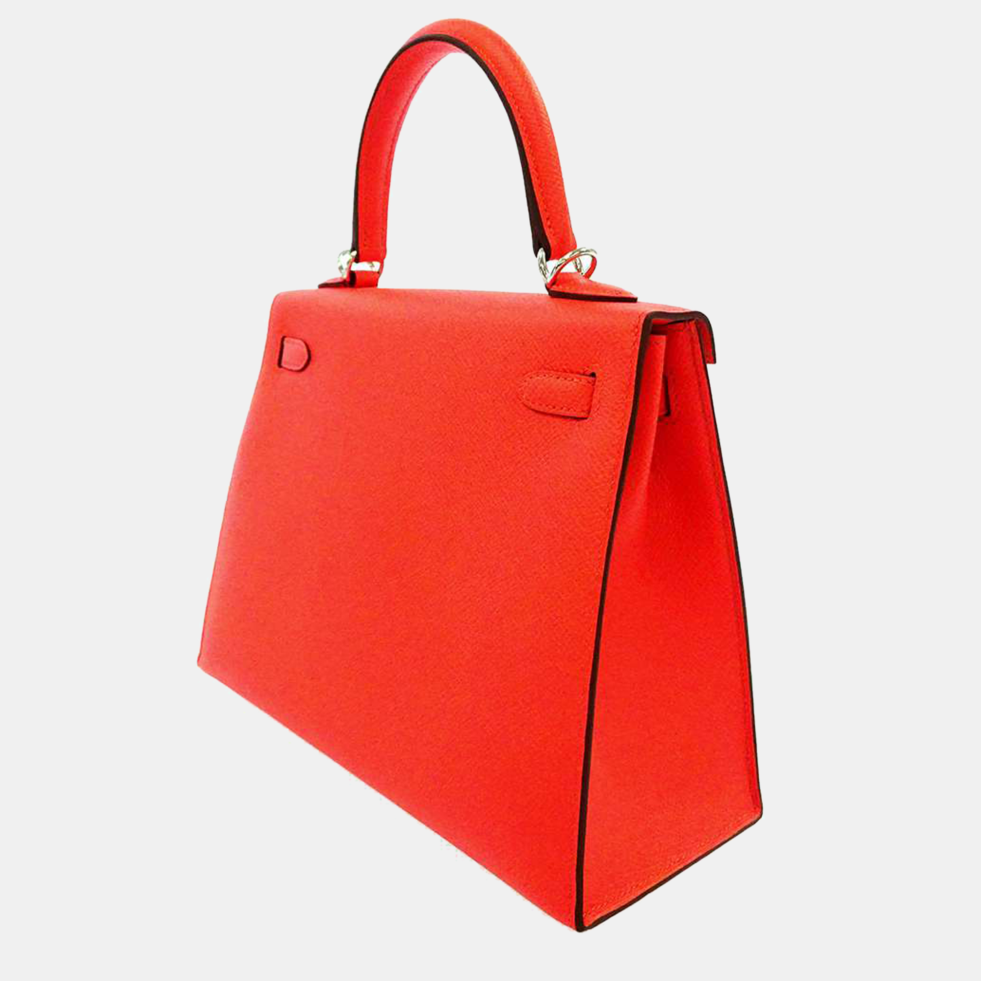 

Hermes Red Epsom Leather Palladium Hardware Kelly Sellier 25 Bag