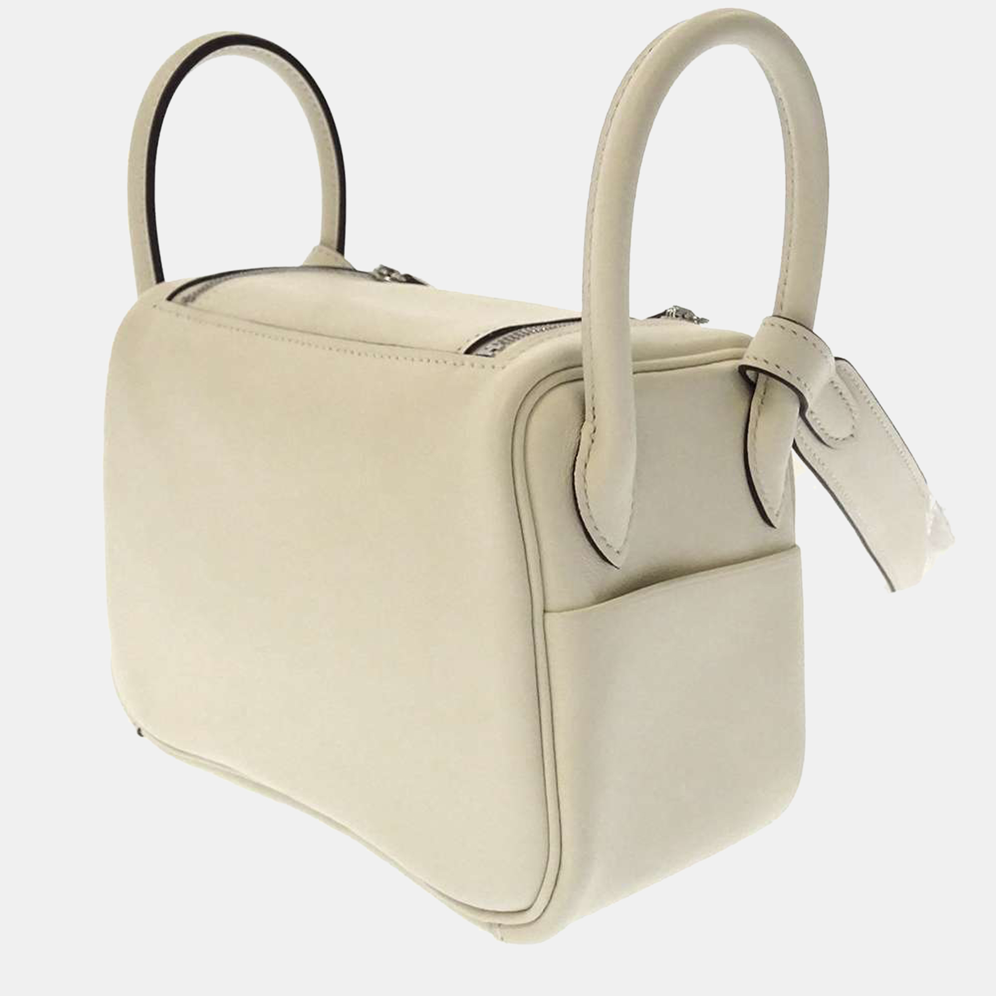 

Hermes White Swift Leather Verso Mini Lindy Shoulder Bag