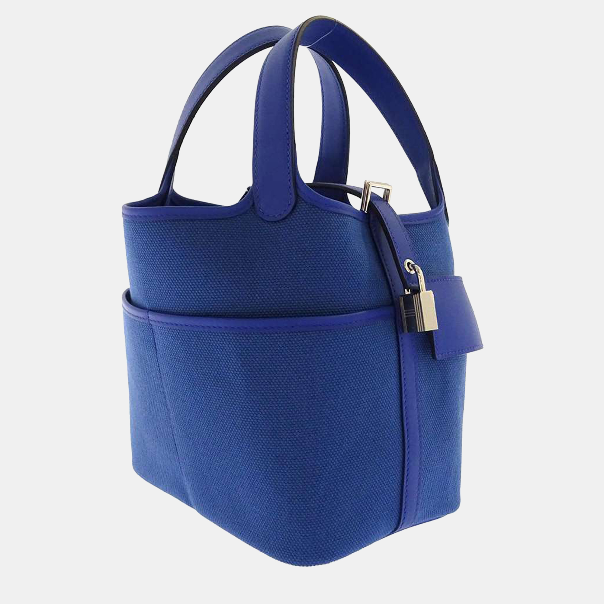 

Hermes Blue France Toile & Swift Cargo Picotin Lock PM Tote Bag