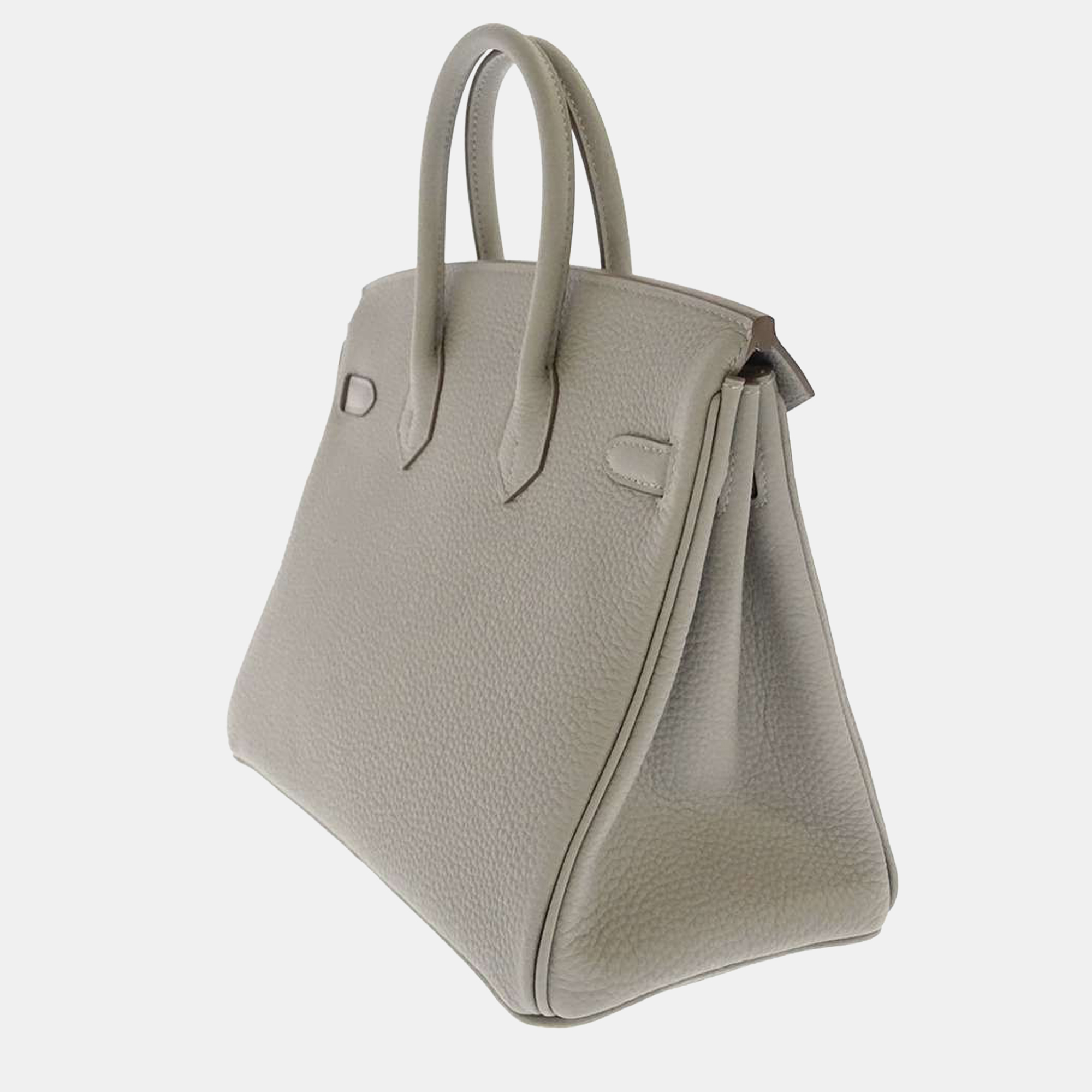 

Hermes Grey/White Togo Leather Palladium Hardware Birkin 25 Bag